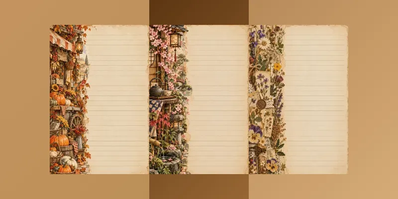 Vintage Botanical Writing Pages