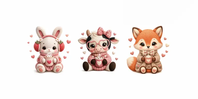Cozy Knitted Animal Art generated by undefined