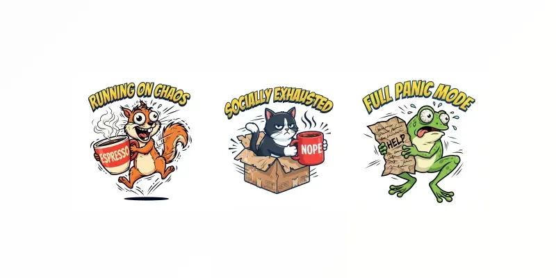 Funny Animal Text Tshirt Designs generated by undefined