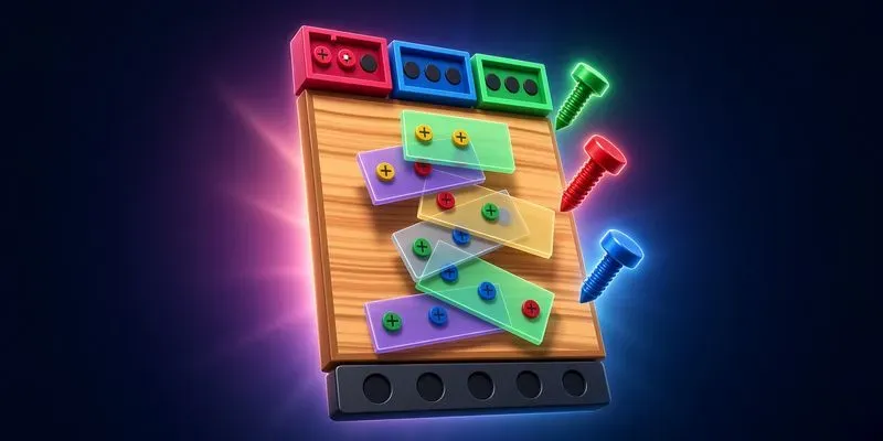3D Screw Bolt Color Match Puzzle Game
