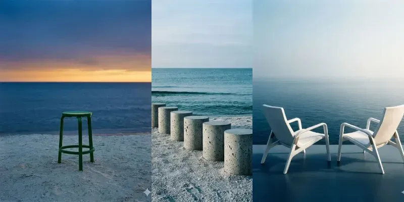 Coastal Outdoor Furniture Photography generated by undefined