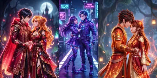 3D Anime Couple Costume Generator generated by gemini-image