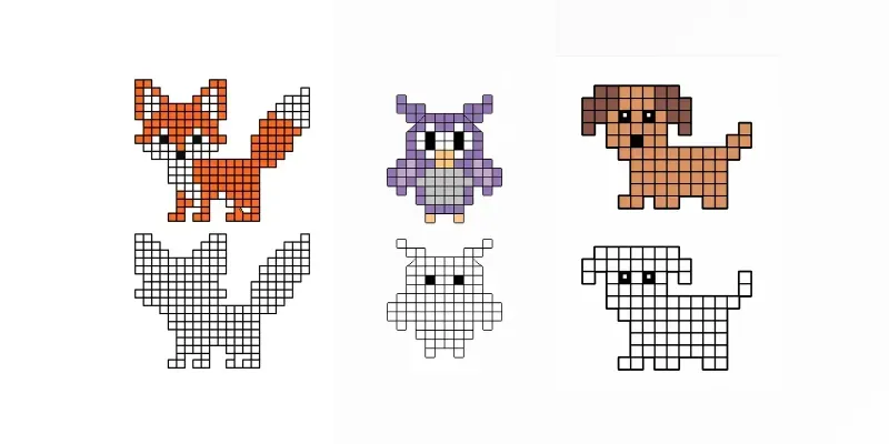 Pixel Art Coloring Worksheets generated by undefined