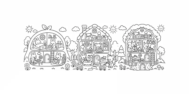 Animal Home Coloring Book generated by undefined