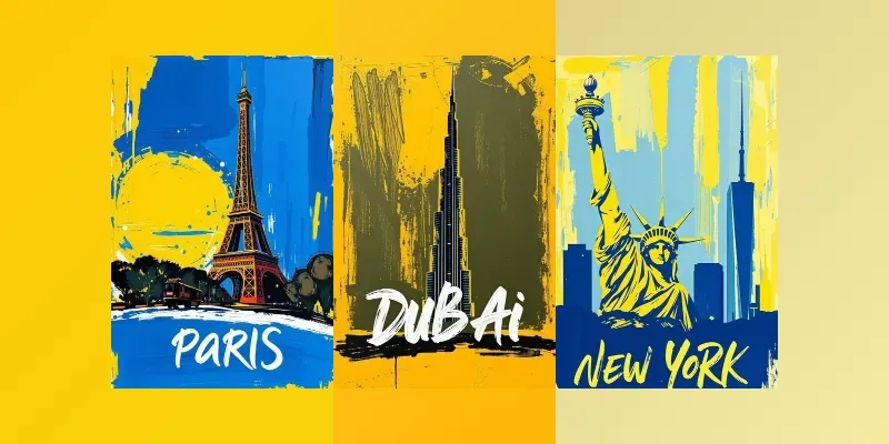 Bold Travel Poster Paint Art generated by undefined