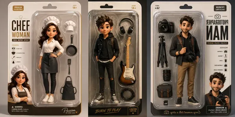 Pixar Style Action Figures Blister Packs generated by undefined