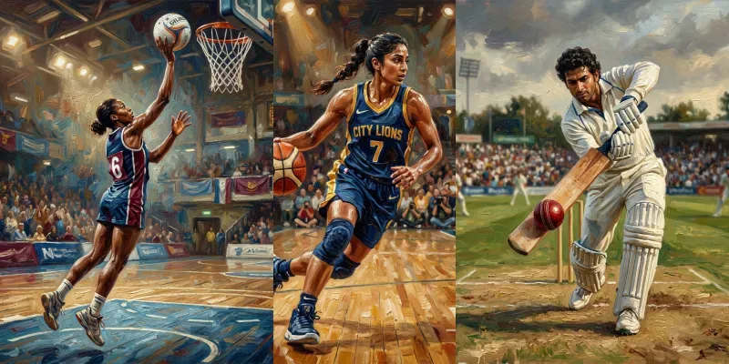 Sportsmen In Oil Paintings