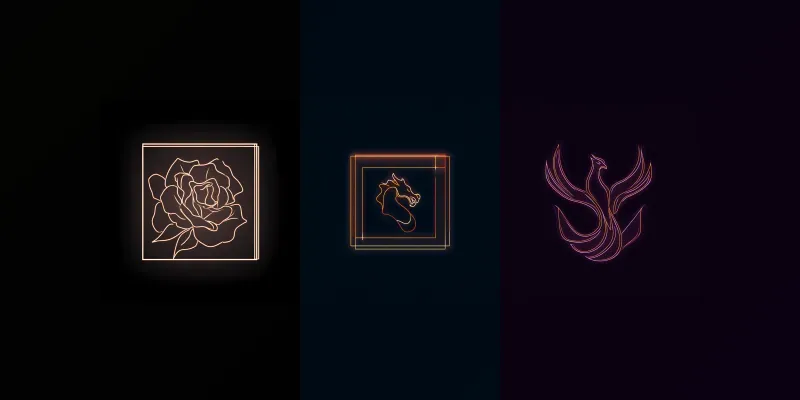 Minimalist Neon Lineart Logo Creators