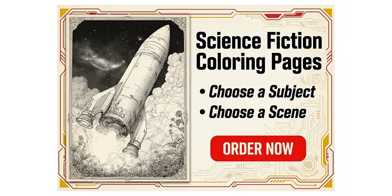 Science Fiction Coloring Pages generated by undefined