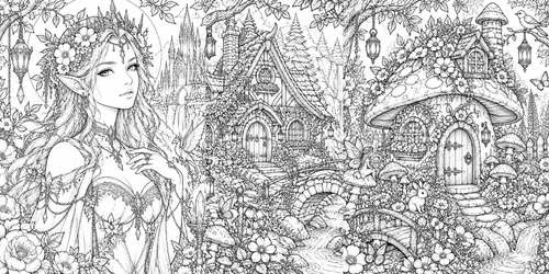 Fairyland Adult Coloring Books generated by chatgpt-image