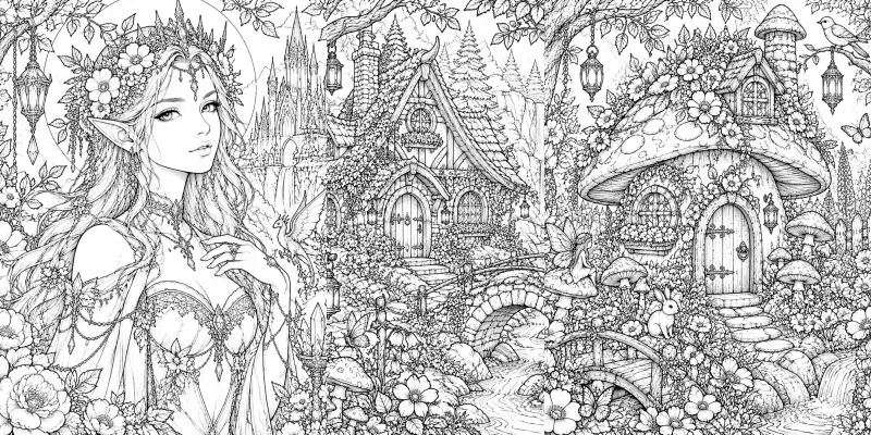 Fairyland Adult Coloring Books generated by undefined