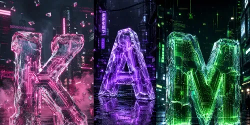 3D Cyberpunk Ice Monograms generated by chatgpt-image