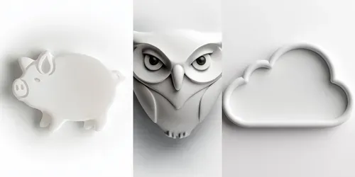 Cute 3D Logos generated by midjourney