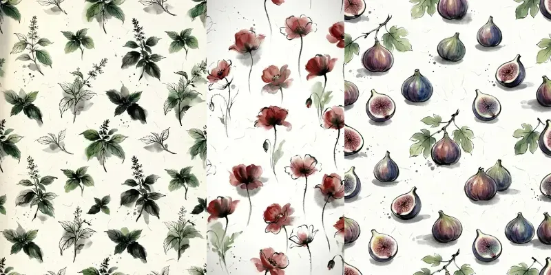 Sumie Ink Wash Seamless Patterns generated by undefined