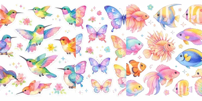 Watercolor Sticker Sheet Generator generated by undefined