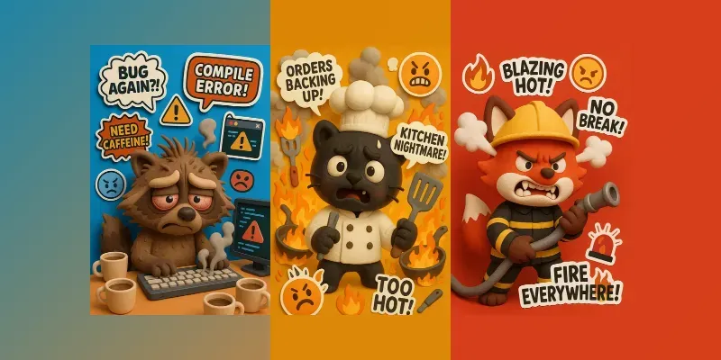 Stressed Job Mascots Posters