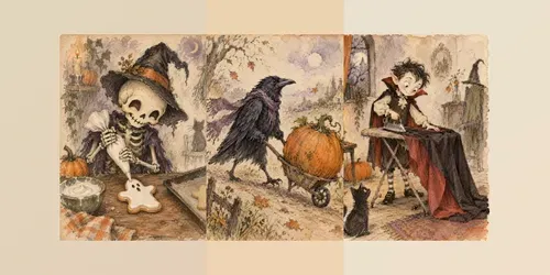 Whimsical Halloween Junk Journal Art generated by chatgpt-image