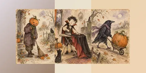 Whimsical Halloween Junk Journal Art generated by chatgpt-image