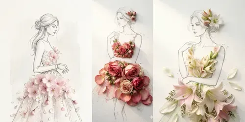 Free Floral Handdrawn Dresses Blooming generated by gemini-image