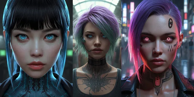 8K Ultraphotorealistic Cyberpunk Females generated by undefined