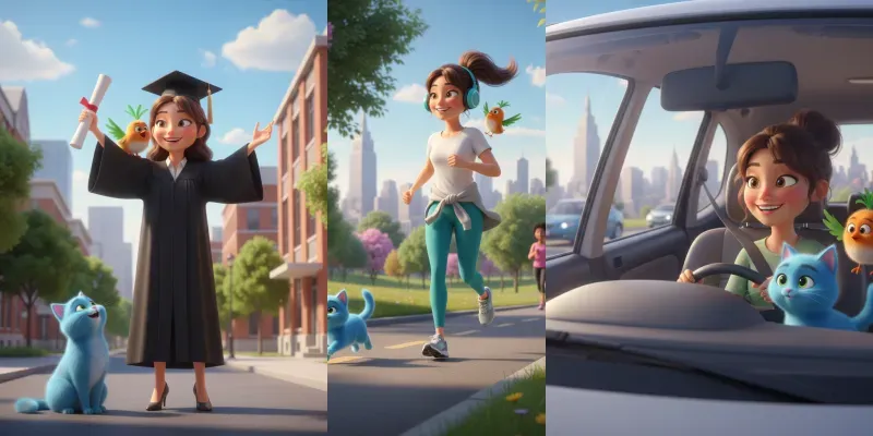 Cozy Young Girl Lifestyles In Pixarstyle generated by undefined