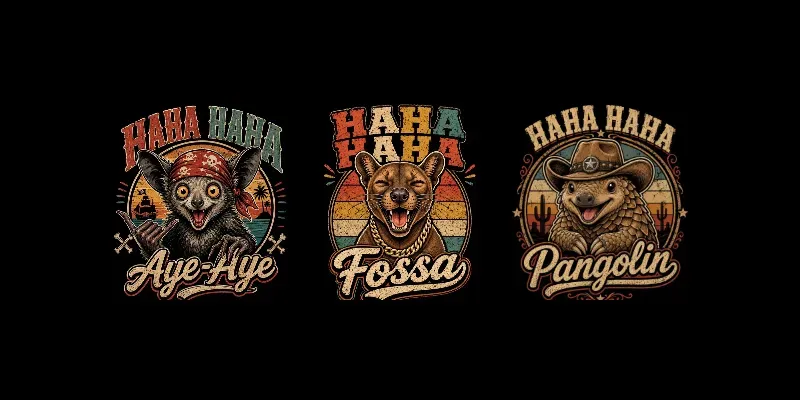Vintage Funny Animal Tshirt Packs generated by undefined