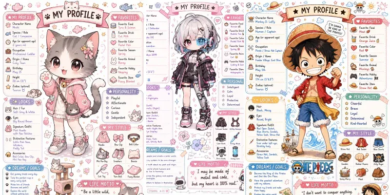 Kawaii My Profile Character Scrapbooks generated by undefined