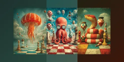 Surreal Symbolic Creature Illustrations generated by midjourney