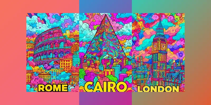 Psychedelic Pop Travel Posters generated by undefined
