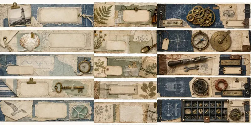 Vintage Ephemera Story Strips