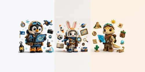 Adorable Lego Explorer Characters generated by chatgpt-image