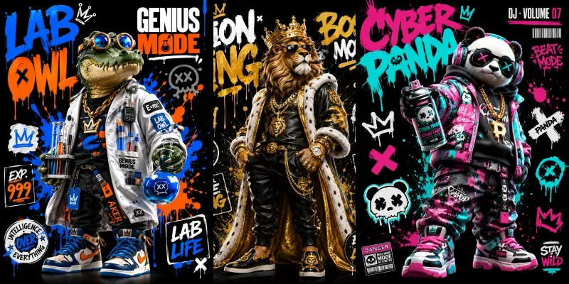 Urban Pop Character Poster Art 3D Designs generated by undefined
