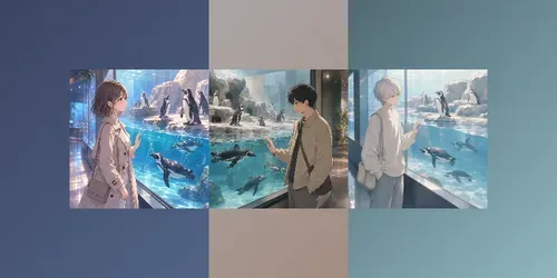 Soft Anime Penguin Visits generated by chatgpt-image