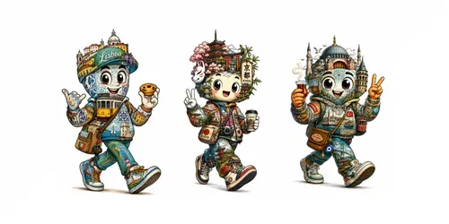 Cute Travel City Mascot Art generated by chatgpt-image