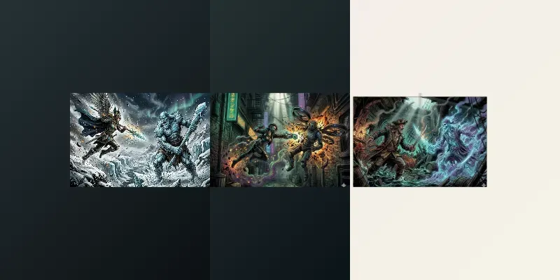 Cinematic Graphic Novel Battle Layouts generated by undefined