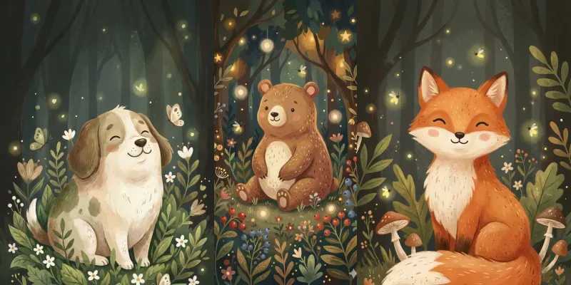 Whimsical Folk Animal Art generated by undefined