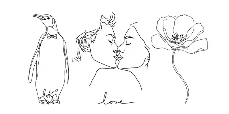 Minimalist Design Line Art Logo Icons generated by undefined