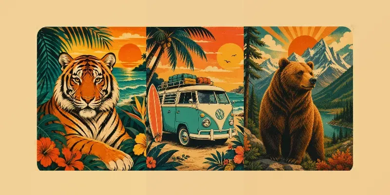 Retro Travel Avatar Illustrations generated by undefined