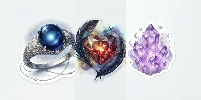 Mystical Celestial Sticker Assets generated by undefined