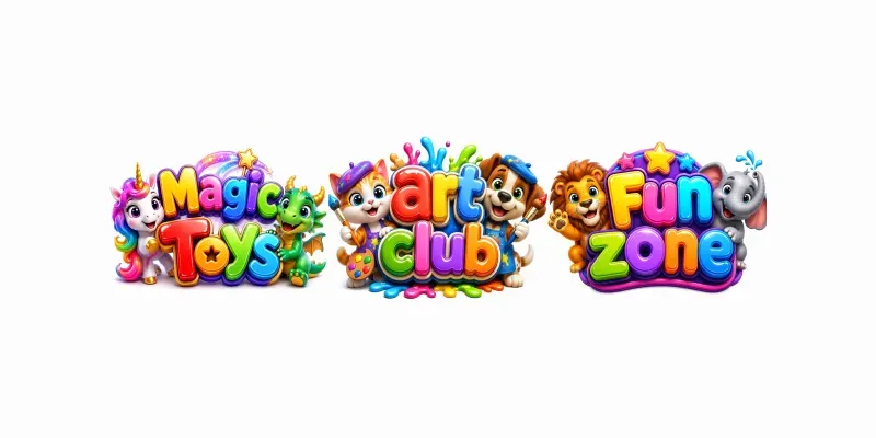 Kids 3D Typography Logos generated by undefined