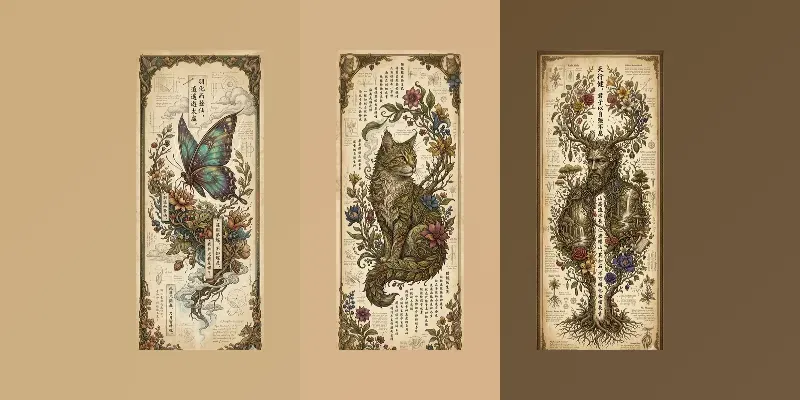 Dynamic Botanical Fantasy Scrolls generated by undefined