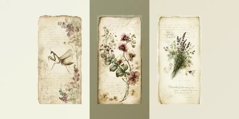 Antique Botanical Tall Tags generated by undefined