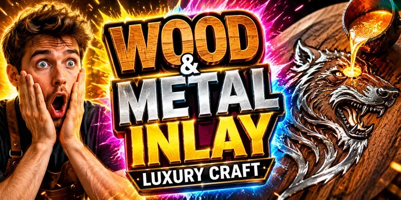 Luxury Wood Metal Inlays generated by undefined