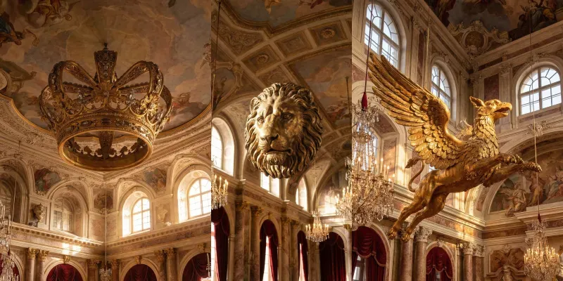 Baroque Golden Sculpture Decor generated by undefined
