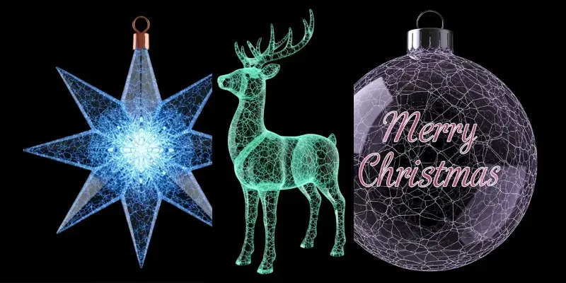 Luminescent Christmas Decorations 3D 1 generated by undefined