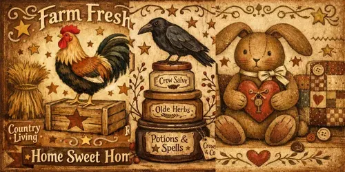 Rustic Folk Art Country Scenes generated by chatgpt-image