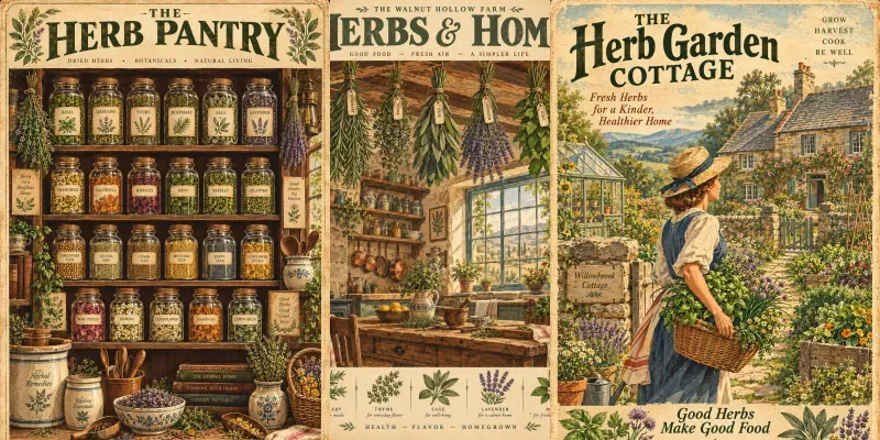Cottagecore Botanical Kitchen Posters