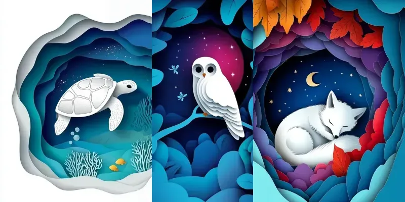 Papercut Illustration Designs generated by undefined