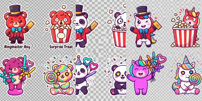 Cute Carnival Tshirt Character Cliparts generated by undefined