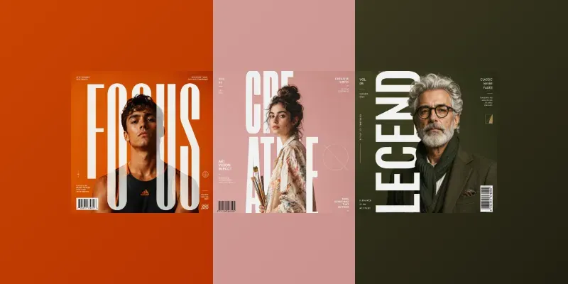 Modern Editorial Portrait Posters generated by undefined